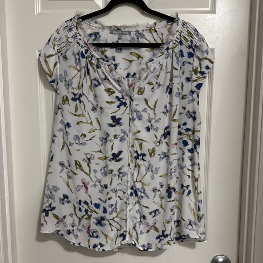White Floral Blouse